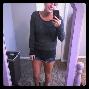 Gray sweatshirt with zipper detail